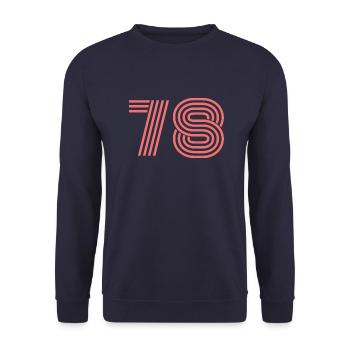 Cool Retro Retrostyle Jersey Number Back Number - Unisex Sweatshirt - navy - Front - Alina (178cm) & Michal (187cm)