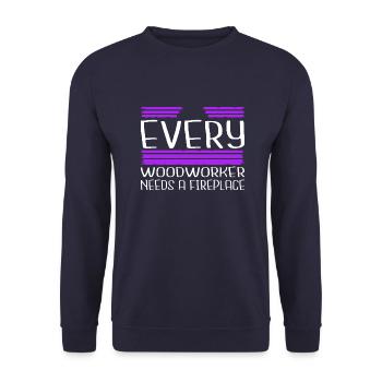 union carpenter cutter love statement - Unisex Pullover - Navy - Vorne - Alina (178cm) & Michal (187cm)