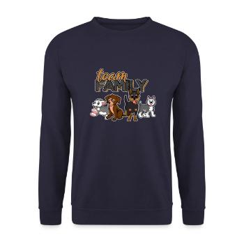 idée cadeau d’enterrement de vie de jeune fille de chien de famille d’équipe - Sweat-shirt Unisexe - marine - Devant - Alina (178cm) & Michal (187cm)