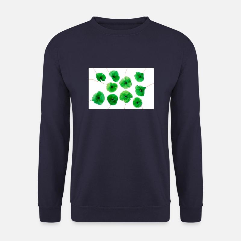 Mohn Blume Weiss Grün - Unisex Pullover - Navy