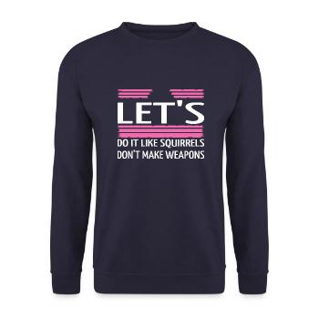 flower power geek fun jokes present idea family - Unisex Pullover - Navy - Vorne - Alina (178cm) & Michal (187cm)