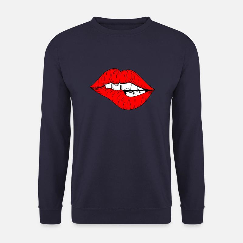 Lip Bite - Unisex Pullover - Navy