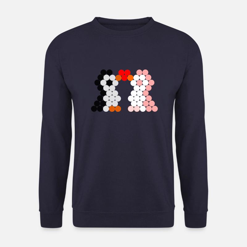 Pinguin paar schwarz rosa - Unisex Pullover - Navy