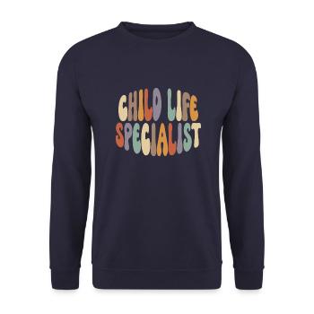 Child Life Specialist Proud Career Profession - Unisex Sweatshirt - navy - Front - Alina (178cm) & Michal (187cm)