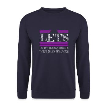 peace symbol bday quote cool 1960s 60s - Unisex Pullover - Navy - Vorne - Alina (178cm) & Michal (187cm)