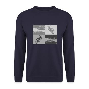 MTB Pop Art grey - Unisex Sweatshirt - navy - Front - Alina (178cm) & Michal (187cm)
