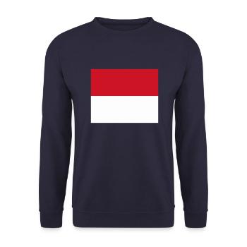 Monaco flag / Drapeau Monaco - Unisex Sweatshirt - navy - Front - Alina (178cm) & Michal (187cm)