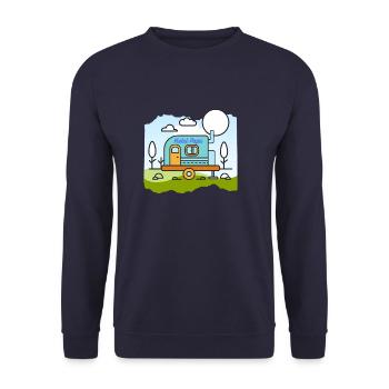 Hotel Papa - Unisex Pullover - Navy - Vorne - Alina (178cm) & Michal (187cm)