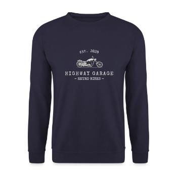 Retro Bikes - Unisex Sweatshirt - navy - Front - Alina (178cm) & Michal (187cm)