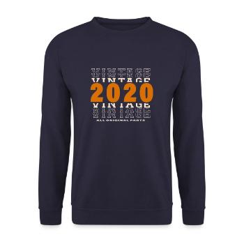 2020: Vintage - 4th Anniversary - Unisex Sweatshirt - navy - Front - Alina (178cm) & Michal (187cm)
