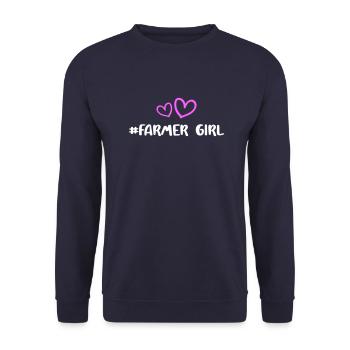 Fermier Fille Fille Coeur Amour - Sweat-shirt Unisexe - marine - Devant - Alina (178cm) & Michal (187cm)