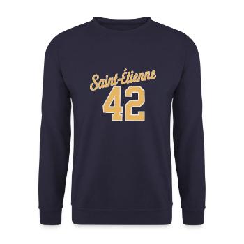 Saint-etienne 42 - Sweat-shirt Unisexe - marine - Devant - Alina (178cm) & Michal (187cm)
