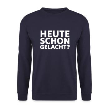 Heute schon gelacht? - Unisex Pullover - Navy - Vorne - Alina (178cm) & Michal (187cm)