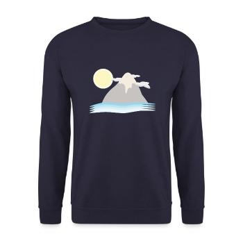 Berg Berge - Unisex Pullover - Navy - Vorne - Alina (178cm) & Michal (187cm)