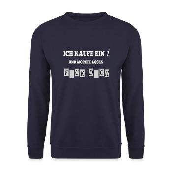 Ich kauf ein i - Unisex Pullover - Navy - Vorne - Alina (178cm) & Michal (187cm)