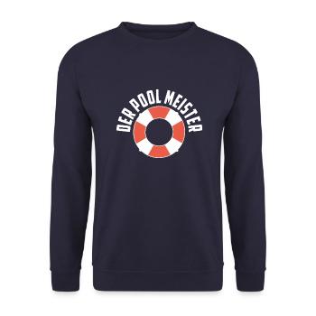 Der Pool Meister Freibad Hallenbad Schwimmbad - Unisex Pullover - Navy - Vorne - Alina (178cm) & Michal (187cm)