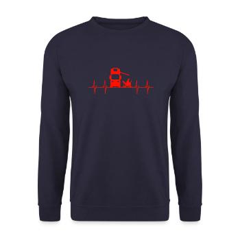 Camping Heartbeat ECG Motorhome Camper - Unisex Sweatshirt - navy - Front - Alina (178cm) & Michal (187cm)