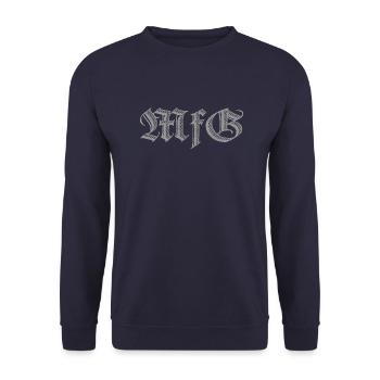 Mit freundlichen Grüßen - Unisex Pullover - Navy - Vorne - Alina (178cm) & Michal (187cm)