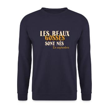 Les beaux gosses sont nés en septembre - Sweat-shirt Unisexe - marine - Devant - Alina (178cm) & Michal (187cm)