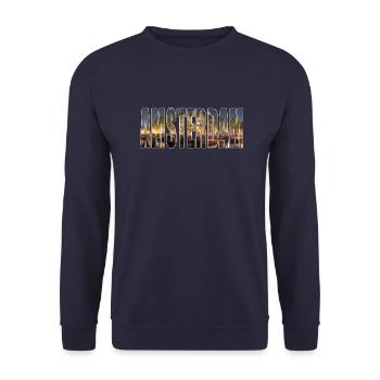 Amsterdam - Sweat-shirt Unisexe - marine - Devant - Alina (178cm) & Michal (187cm)