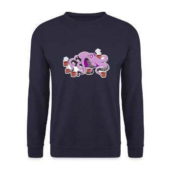 OktoCoffee - Poulpe avec beaucoup de café - Sweat-shirt Unisexe - marine - Devant - Alina (178cm) & Michal (187cm)