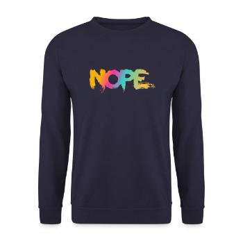 NOPE - sei kein ja-Sager! - Unisex Pullover - Navy - Vorne - Alina (178cm) & Michal (187cm)