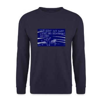 Den Geist der Kraft, Liebe und Besonnenheit wecken - Unisex Pullover - Navy - Vorne - Alina (178cm) & Michal (187cm)