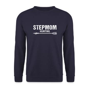 Stiefmütter JagenVintage Stepmom Hunting Sprüche - Unisex Pullover - Navy - Vorne - Alina (178cm) & Michal (187cm)