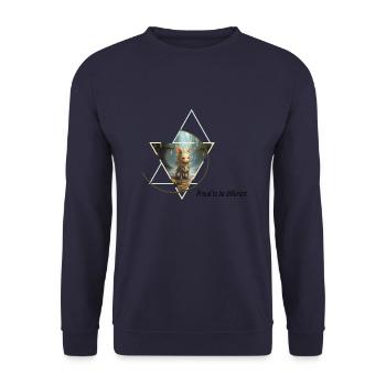 Hybride lion-licorne - Sweat-shirt Unisexe - marine - Devant - Alina (178cm) & Michal (187cm)