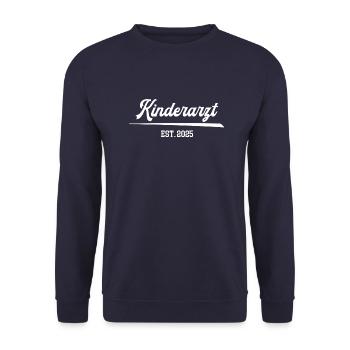 Kinderarzt 2025 Studium Facharzt Ausbildung Arzt - Unisex Pullover - Navy - Vorne - Alina (178cm) & Michal (187cm)