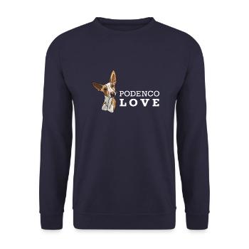 Podenco Love weiss - Unisex Pullover - Navy - Vorne - Alina (178cm) & Michal (187cm)