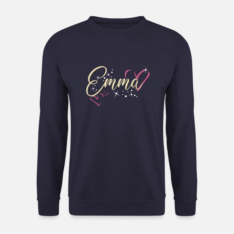 Emma Name Vorname Kalligrafieherz - Unisex Pullover - Navy