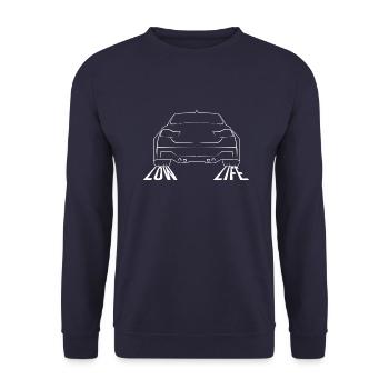 Low life Tuning Auto Design - Unisex Pullover - Navy - Vorne - Alina (178cm) & Michal (187cm)
