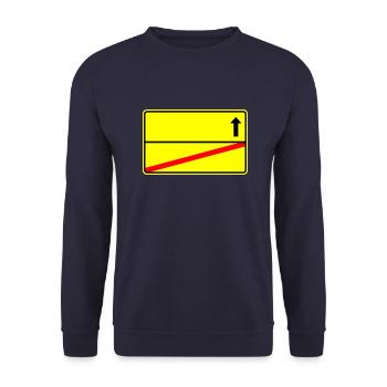 Ortsschild Vorlage - Unisex Pullover - Navy - Vorne - Alina (178cm) & Michal (187cm)
