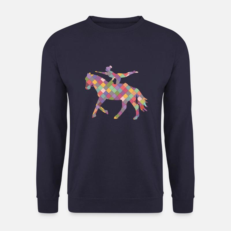 Voltigieren Silhouette Mädchen Reiterin Geschenk - Unisex Pullover - Navy