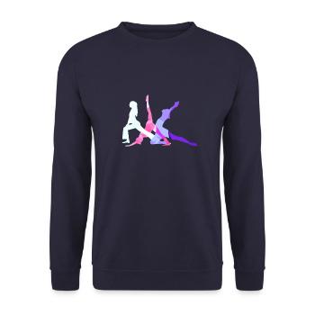 tournoi, yoga, sports, exercices, étirements, gymnastique - Sweat-shirt Unisexe - marine - Devant - Alina (178cm) & Michal (187cm)