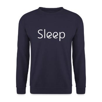 Sleep Logo - tired eyes - Unisex Sweatshirt - navy - Front - Alina (178cm) & Michal (187cm)