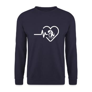 Dog Hund - Unisex Pullover - Navy - Vorne - Alina (178cm) & Michal (187cm)