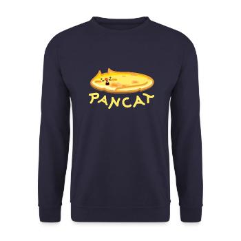 Chat aux crêpes - Sweat-shirt Unisexe - marine - Devant - Alina (178cm) & Michal (187cm)