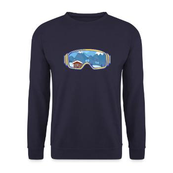Ski google, snowboard, skieur - Sweat-shirt Unisexe - marine - Devant - Alina (178cm) & Michal (187cm)