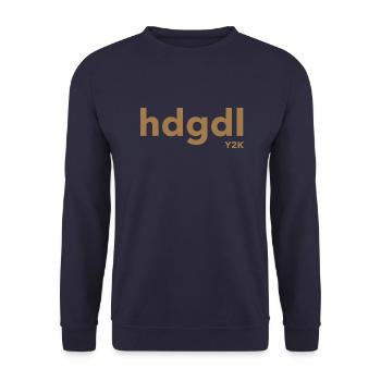 hdgdl hab dich ganz doll lieb Y2k braun - Unisex Pullover - Navy - Vorne - Alina (178cm) & Michal (187cm)