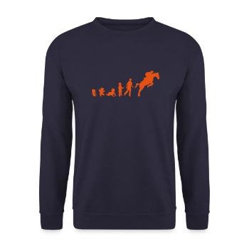 Evolution cheval9 obstacle riding his - Unisex Sweatshirt - navy - Front - Alina (178cm) & Michal (187cm)