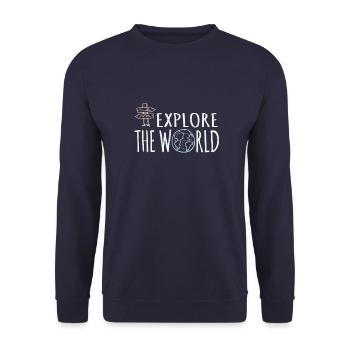 Explore The World - Unisex Sweatshirt - navy - Front - Alina (178cm) & Michal (187cm)