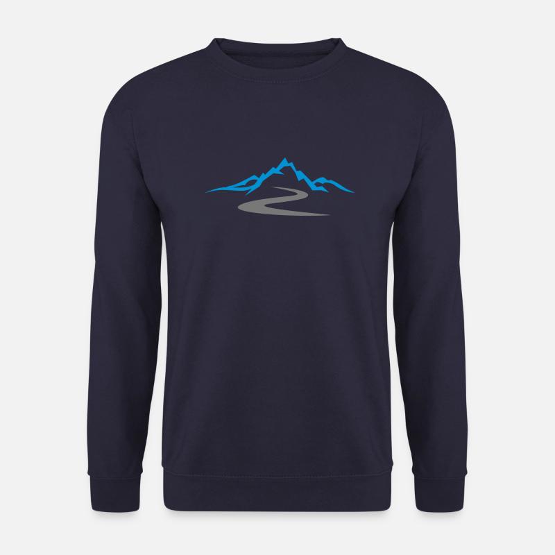 Landschaft - Berge Straße - Unisex Pullover - Navy