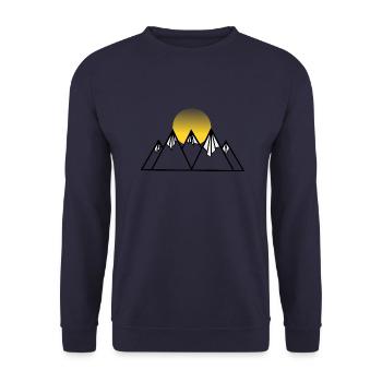 Mountain / Berge - Unisex Pullover - Navy - Vorne - Alina (178cm) & Michal (187cm)