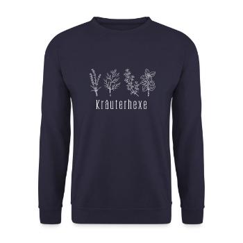 Herbal Witch, Herbal Fan, Garden Hobby - Unisex Sweatshirt - navy - Front - Alina (178cm) & Michal (187cm)