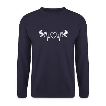 Bike Cycling Mountainbike Bike Tour - Unisex Sweatshirt - navy - Front - Alina (178cm) & Michal (187cm)