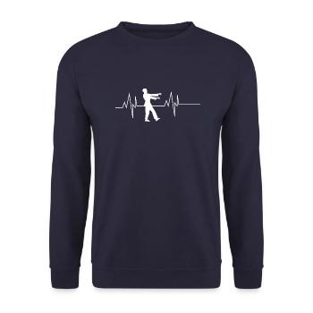 Battement de cœur zombie - Sweat-shirt Unisexe - marine - Devant - Alina (178cm) & Michal (187cm)