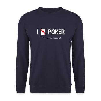 J’ADORE LE POKER - Sweat-shirt Unisexe - marine - Devant - Alina (178cm) & Michal (187cm)