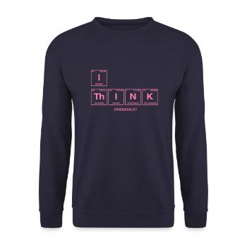 Je PENSE (périodiquement) - Tableau périodique satirique - Sweat-shirt Unisexe - marine - Devant - Alina (178cm) & Michal (187cm)